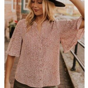 Roolee Woman’s Bohemian Lightweight Floral Printed Casual Chic Blouse Sz Medium